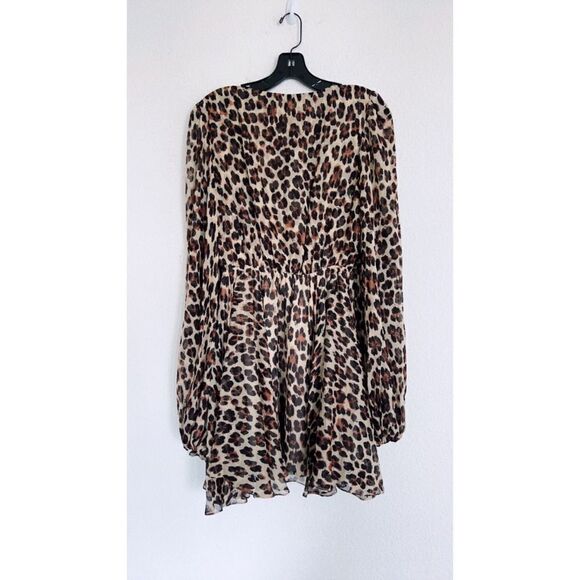 CAROLINE CONSTAS Olena silk Leopard Mini Dress XS - Picture 8 of 13